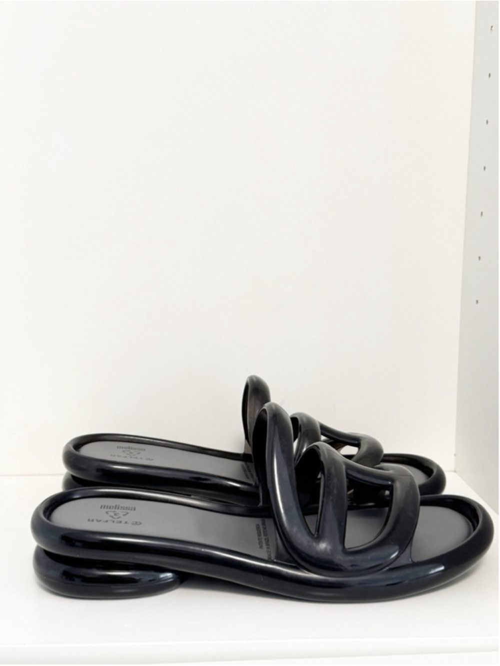 New Melissa x Telfar Jelly Slide Black size 8 - Picture 3 of 7